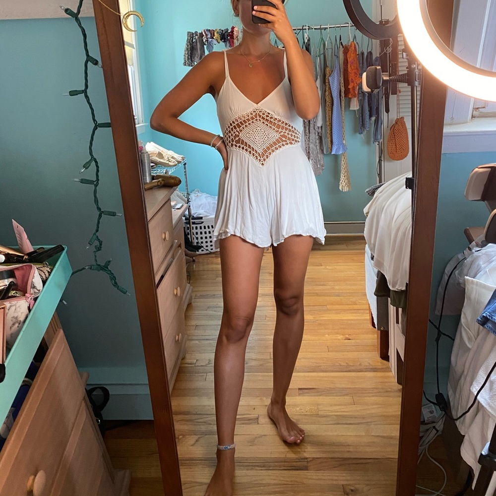 ROMPER with crochet lace detailing
